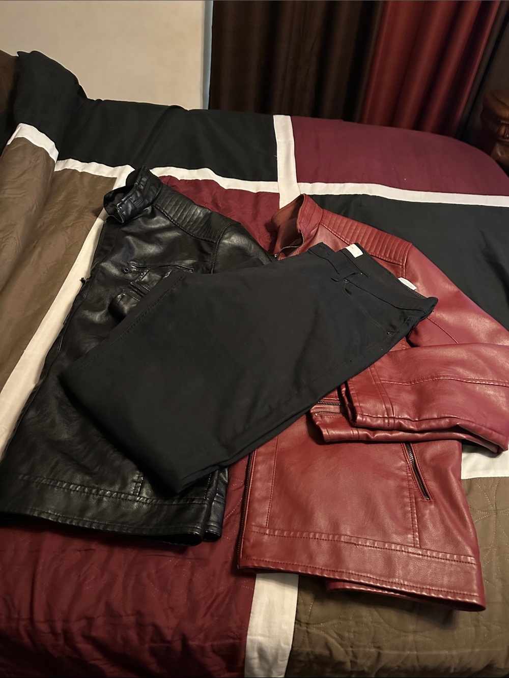 Two Wulful Men’s Faux Leather Jackets with Levi Jeans